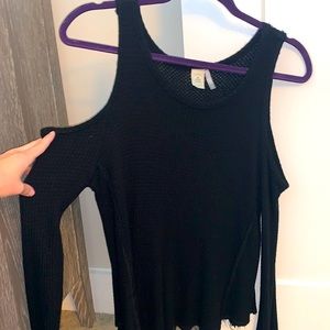 Black Sweater - open shoulders